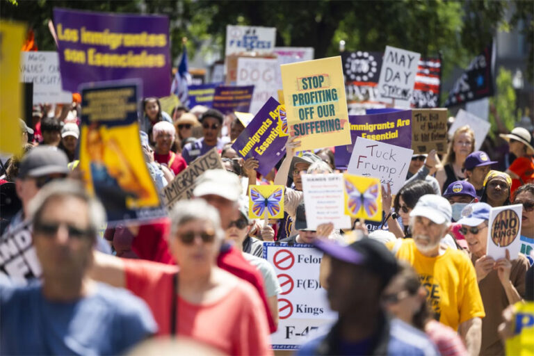 ‘¡Mayday!’: los trabajadores migrantes marchan pidiendo «auxilio» ante políticas de Trump