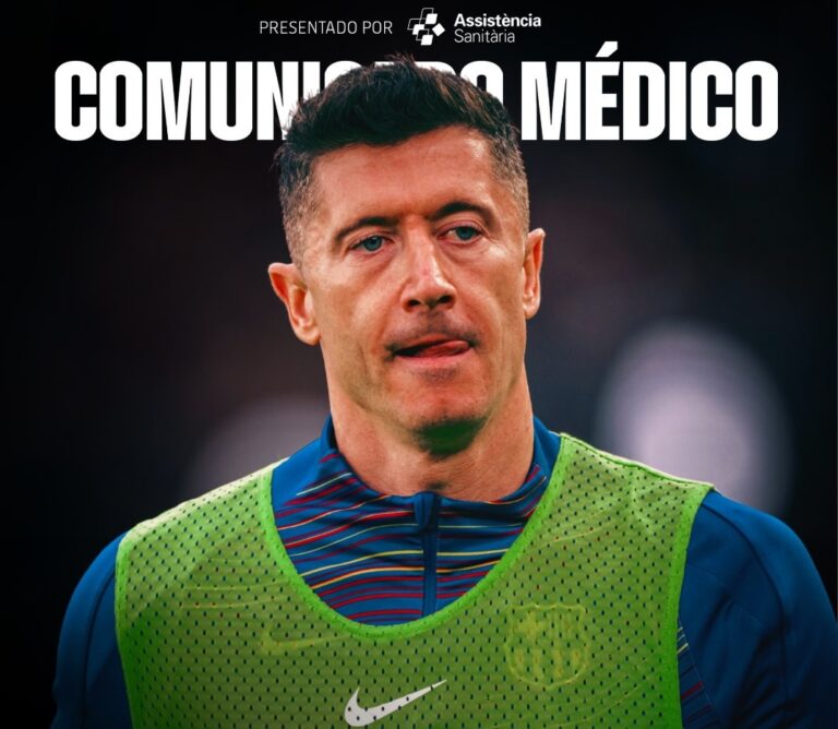 Lewandowski, con una fractura ósea en el ojo izquierdo, baja contra el Atlético